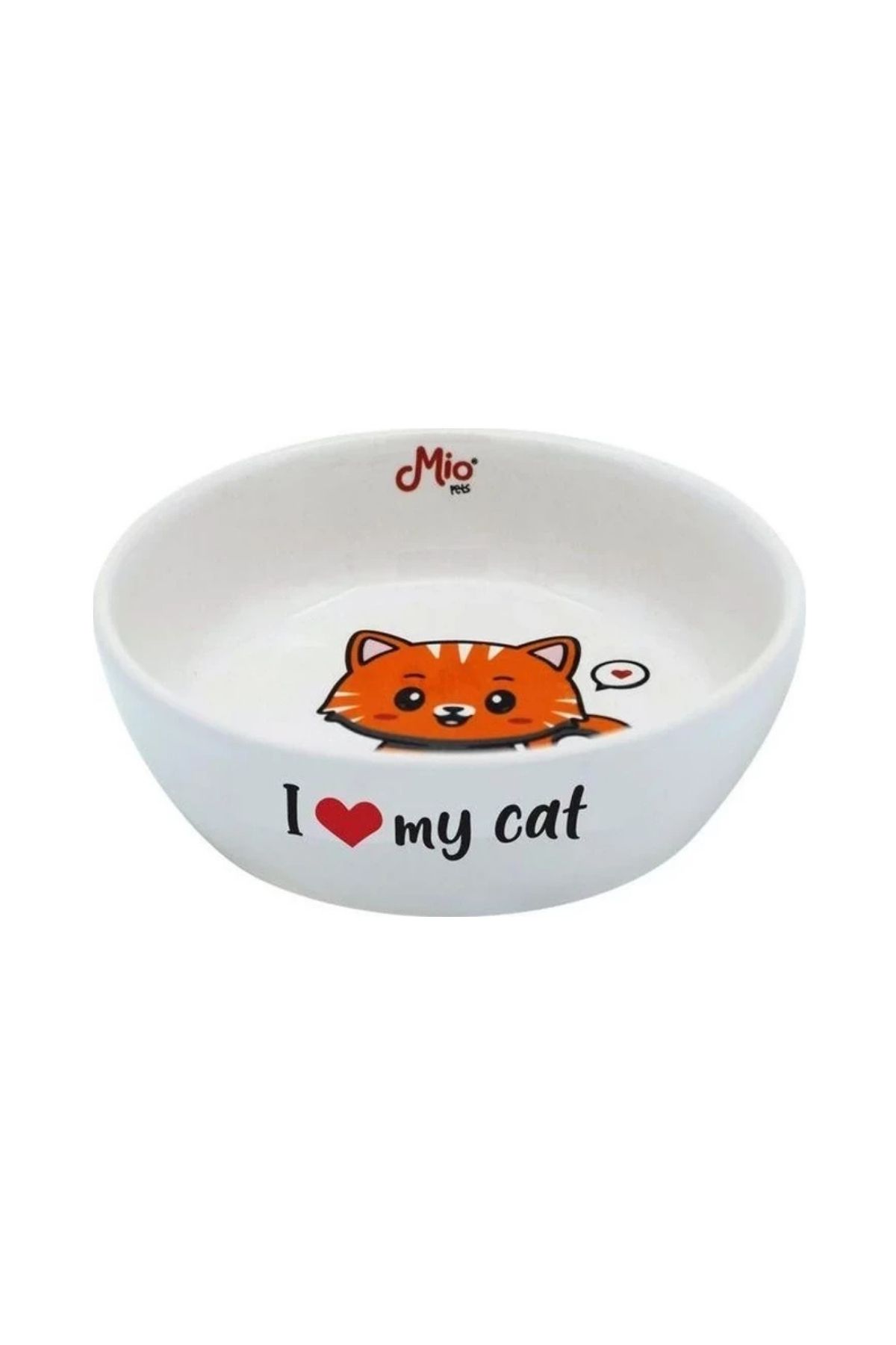 Seramik Kedi Mama ve Su Kabı Kedi Desenli