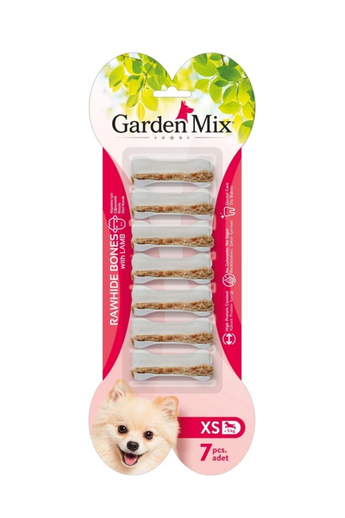 Kuzulu Deri Kemik Köpek Ödülü 140gr 7li XS