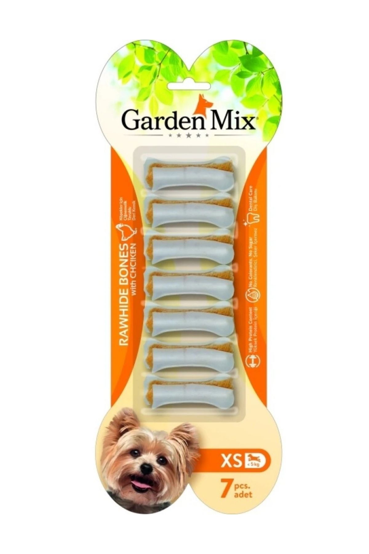 Tavuklu Deri Kemik Köpek Ödülü 7li XS