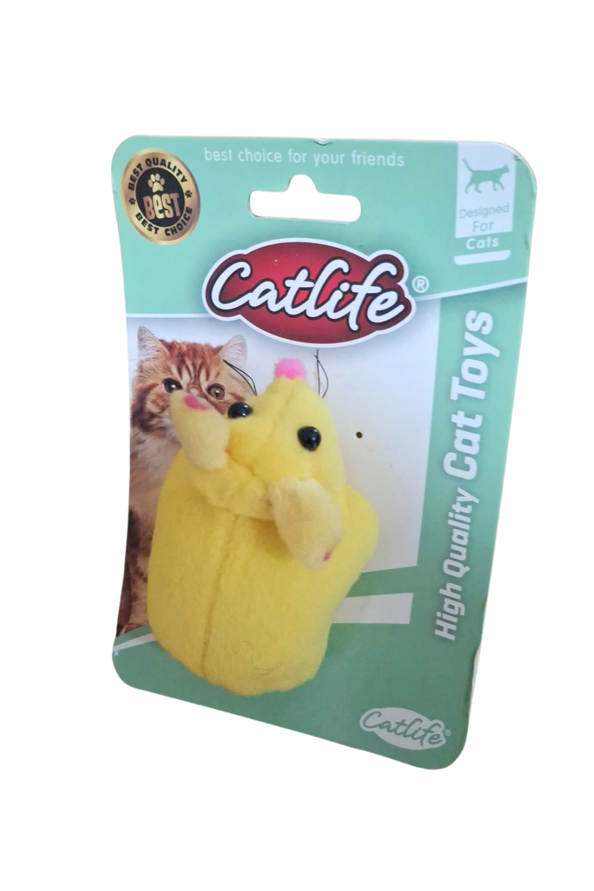 Kedi Oyuncağı Peluş Fare Sarı