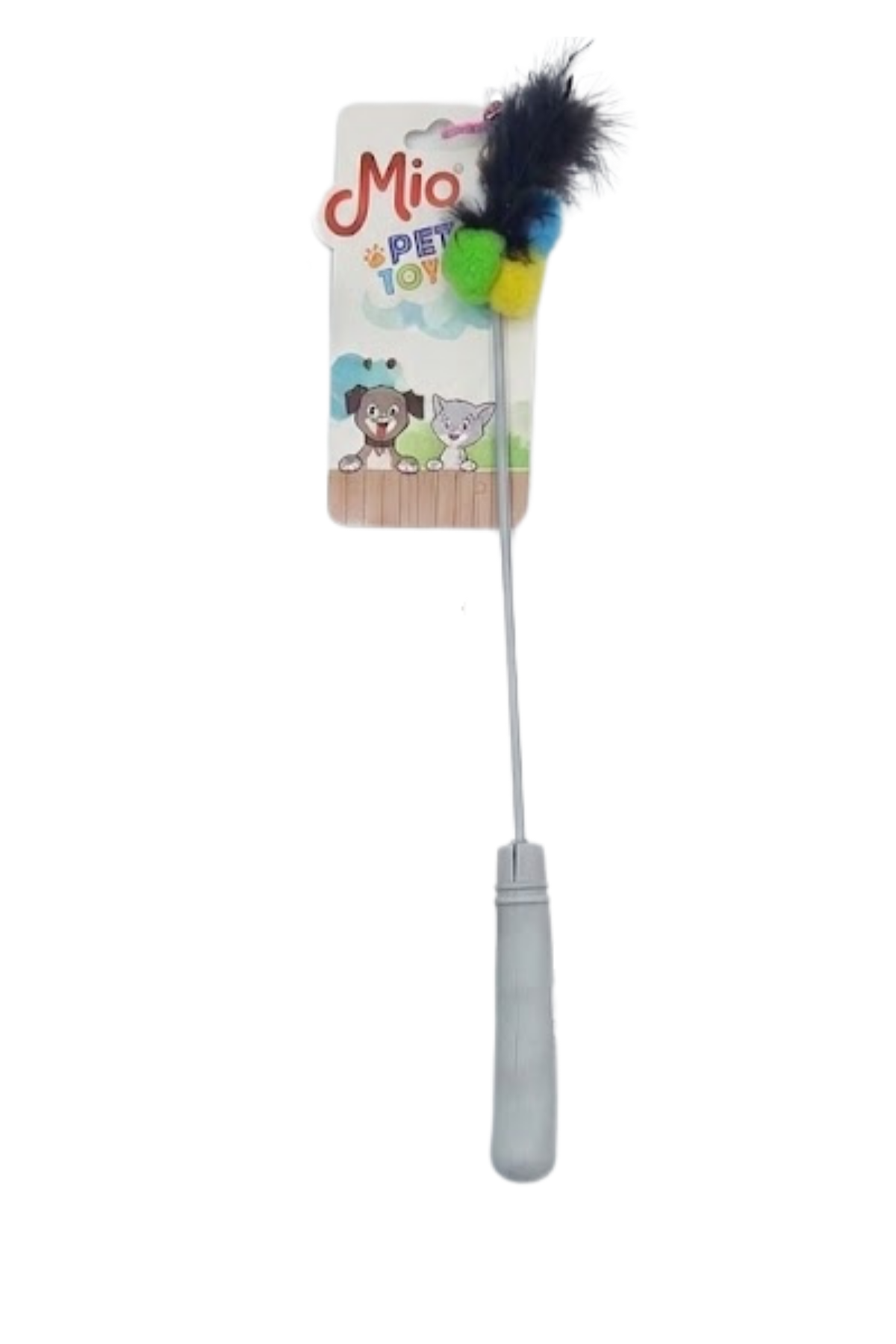 Ponpon Oltalı Kedi Oyuncağı Gri